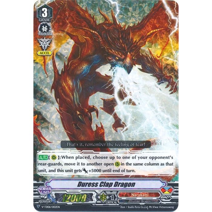 Image for Duress Clap Dragon (RRR Foil) (V-TD06/002EN) (V-TD06) - Cardfight Vanguard