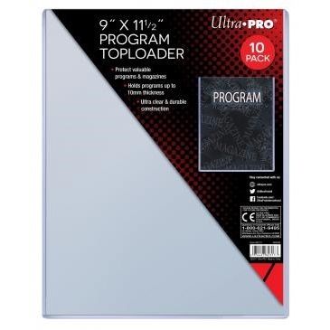 Image for 9" x 11.5" Clear Program Toploader (10-Count) - Collectible Storage