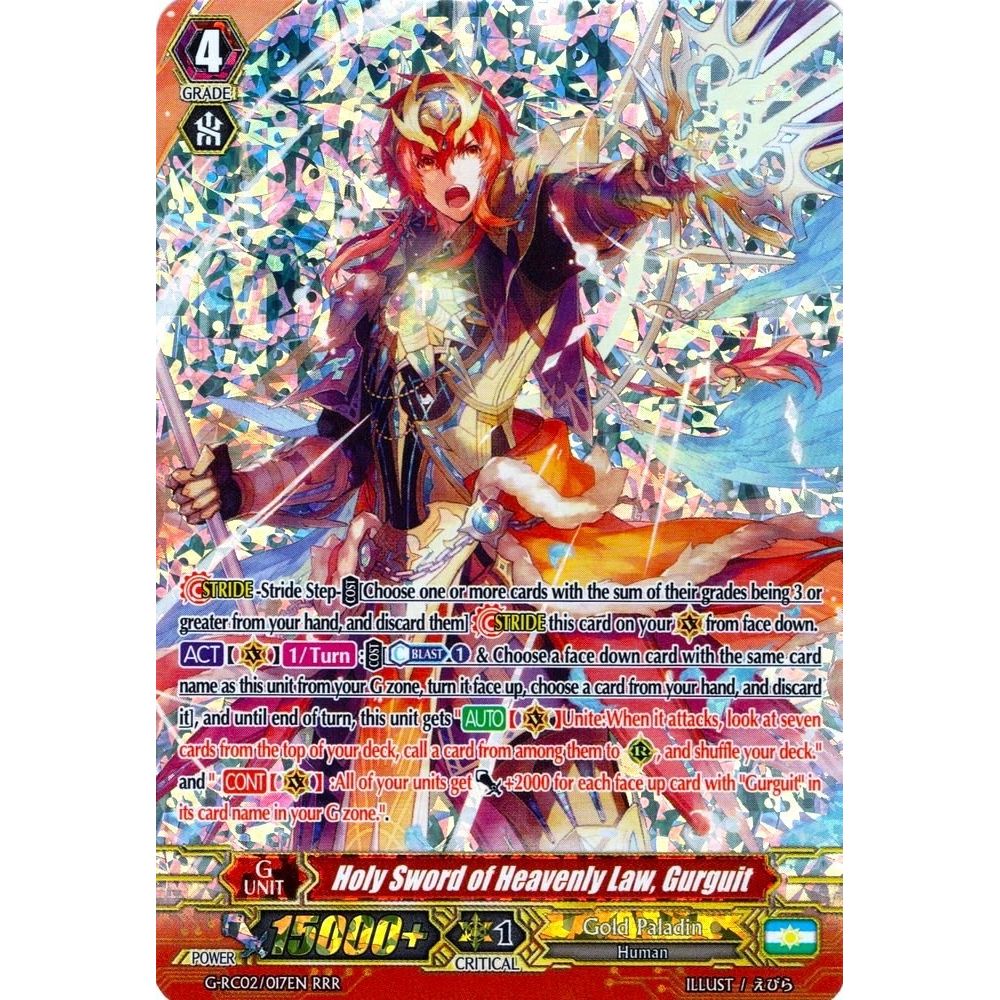 Image for Holy Sword of Heavenly Law, Gurguit (G-RC02/017EN) (G-RC02) - Cardfight Vanguard