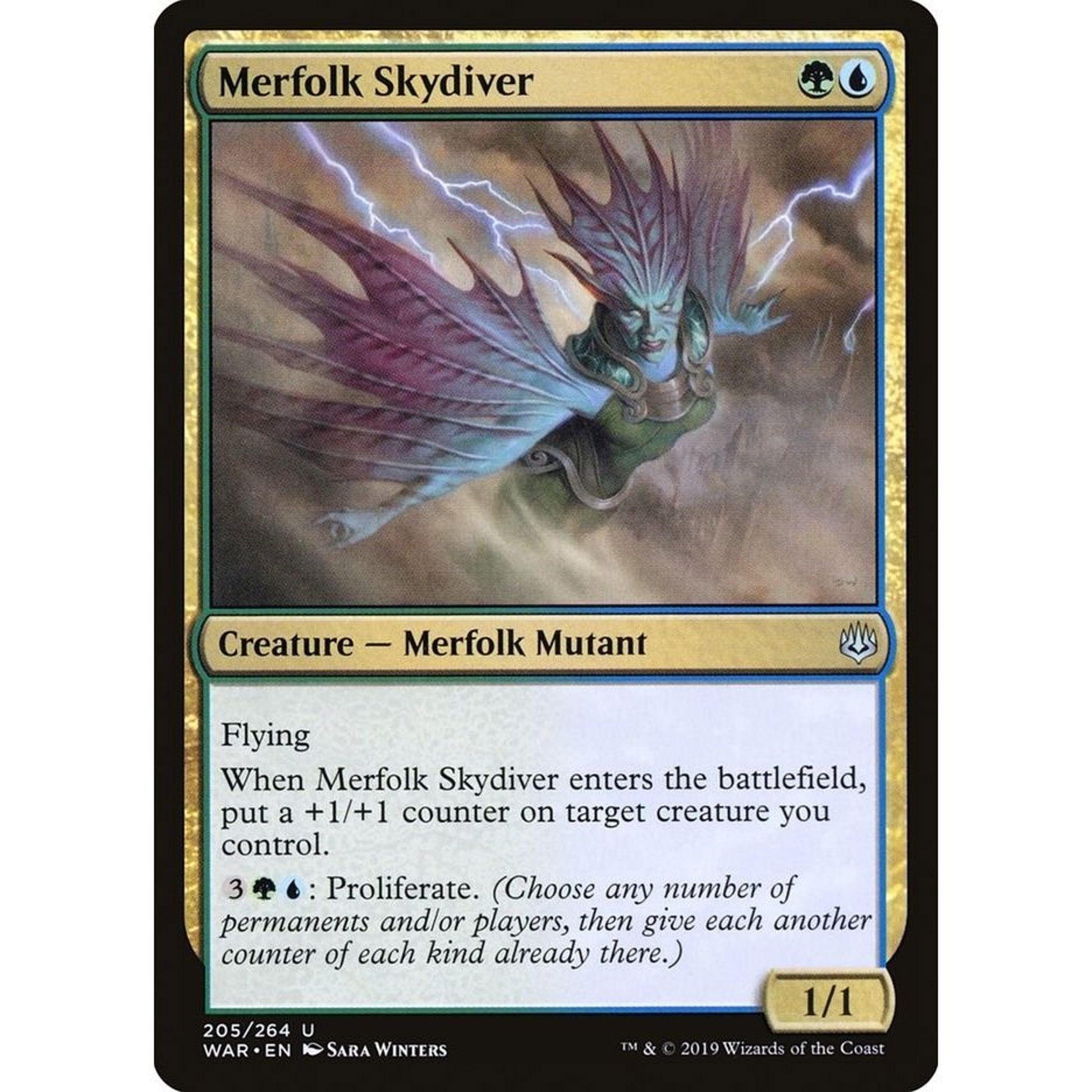 Image for Merfolk Skydiver (205) (WAR) - Magic: The Gathering
