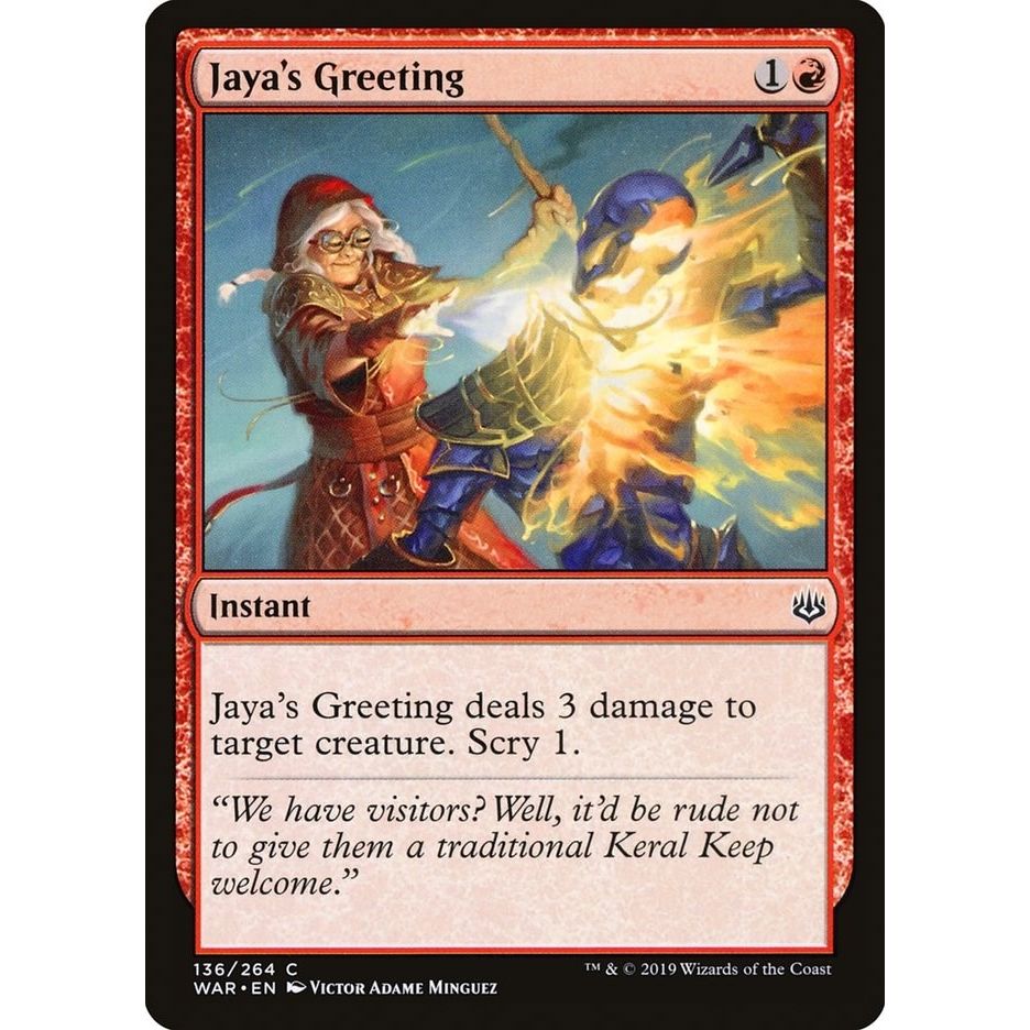 Image for Jaya's Greeting (136) (WAR) - Magic: The Gathering