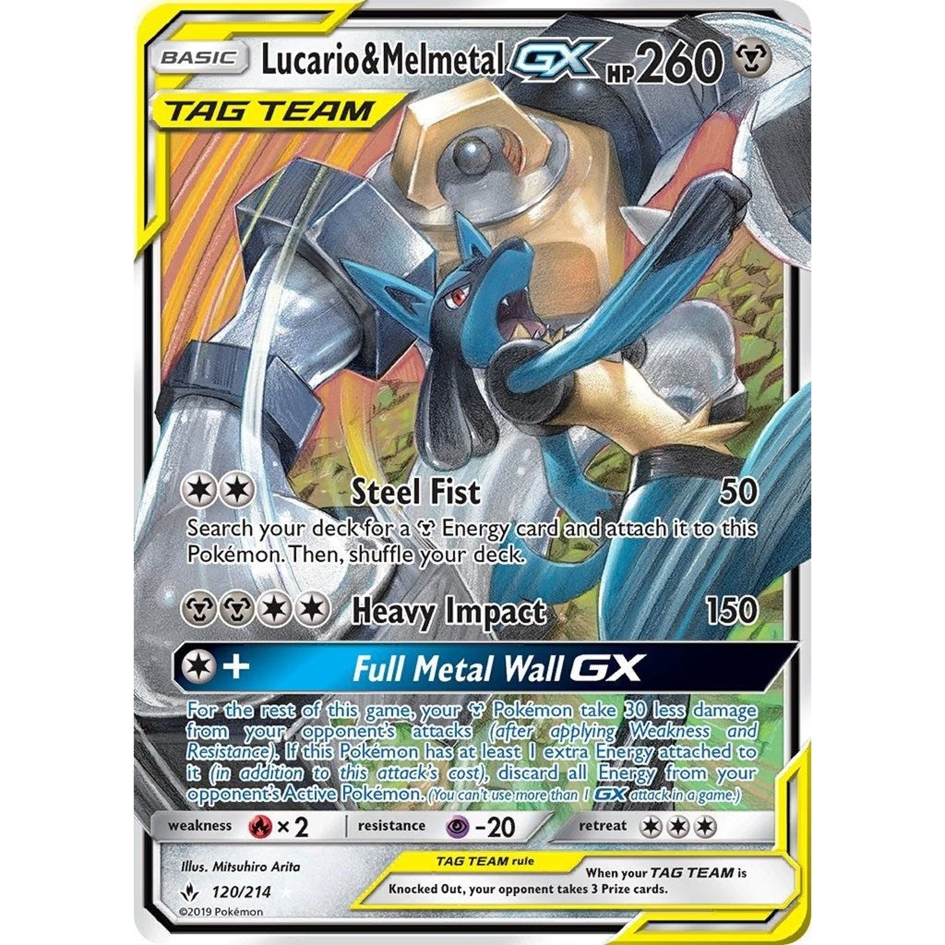 Image for Lucario & Melmetal GX (120/214) (SM10) - Pokemon