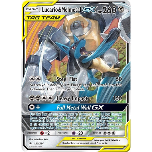 Image for Lucario & Melmetal GX (120/214) (SM10) - Pokemon