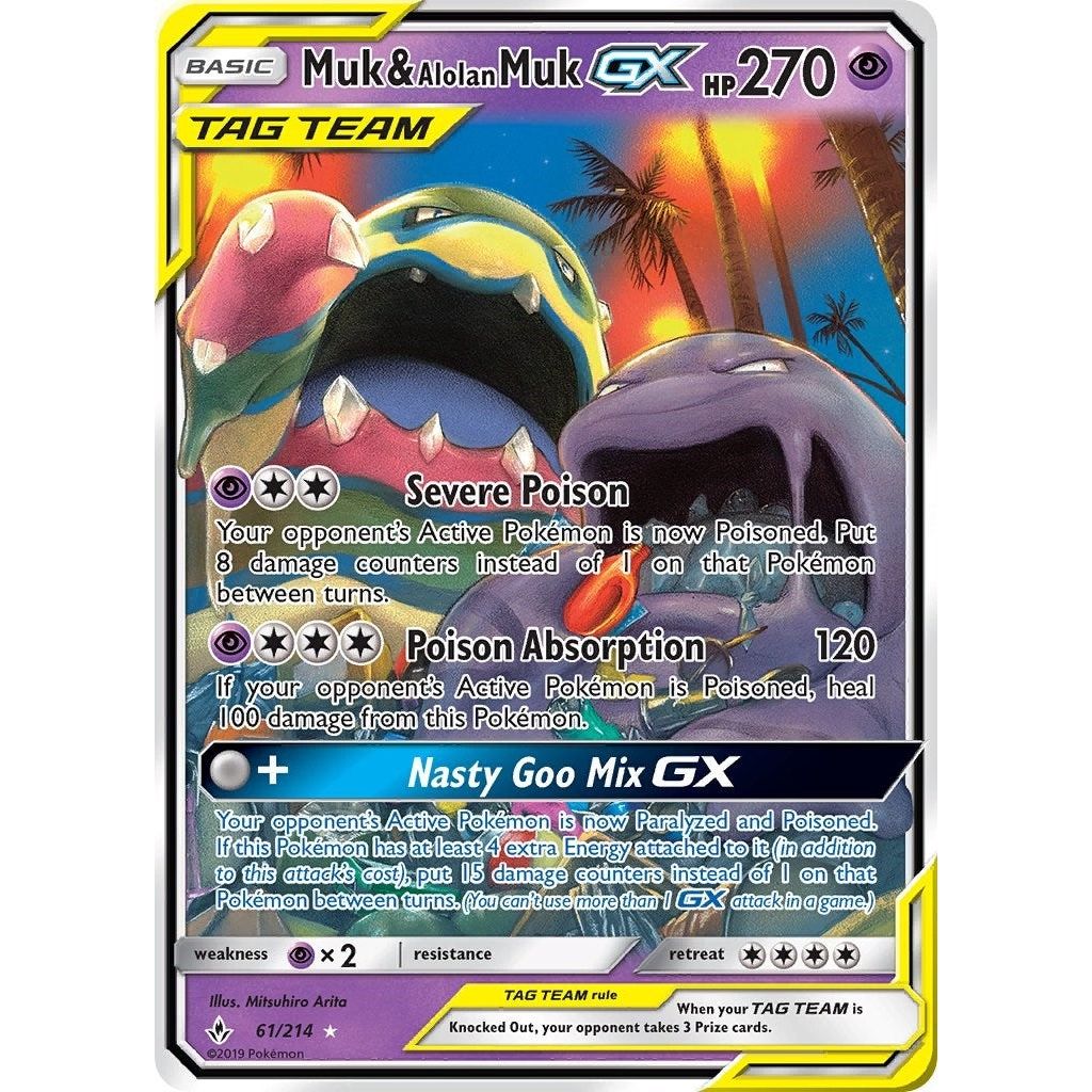 Image for Muk & Alolan Muk GX (61/214) (SM10) - Pokemon