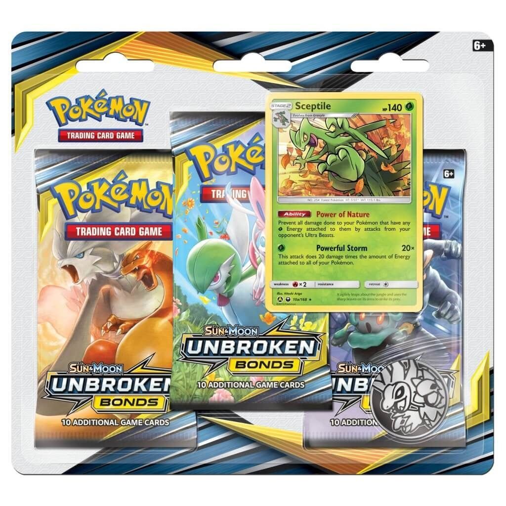 Image for Unbroken Bonds 3 Pack Blister [Sceptile] - Pokemon