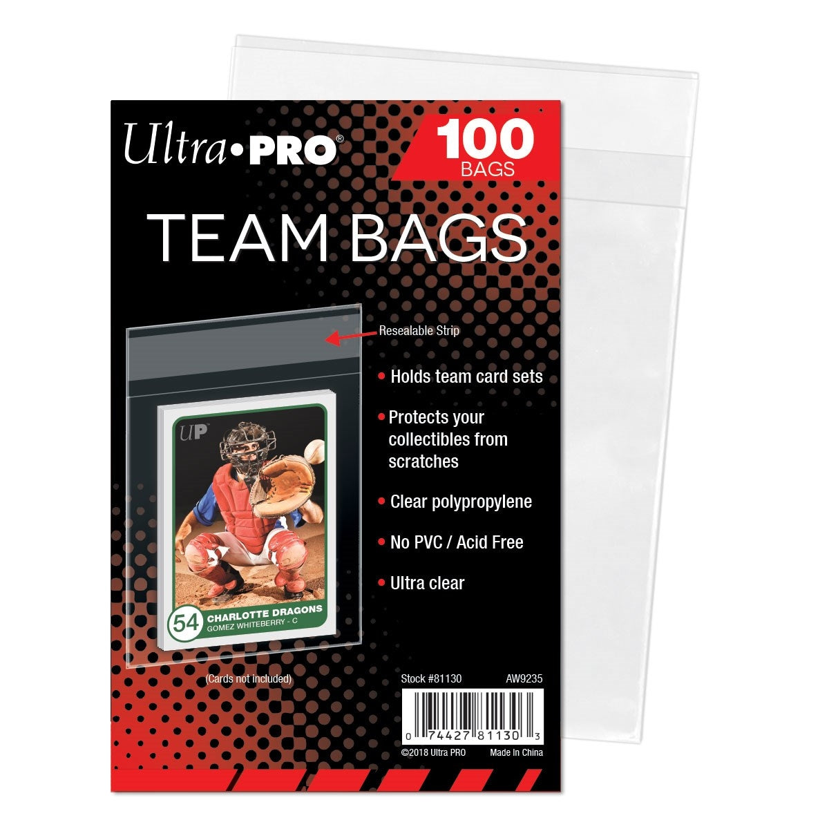Image for Ultra Pro Resealable Team Bags (100-Pack) - Collectible Storage