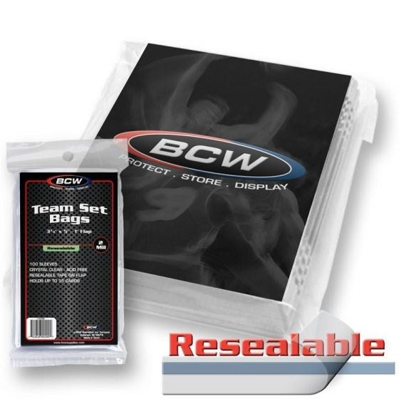 Image for BCW Resealable Team Set Bags (100-Pack) - Collectible Storage