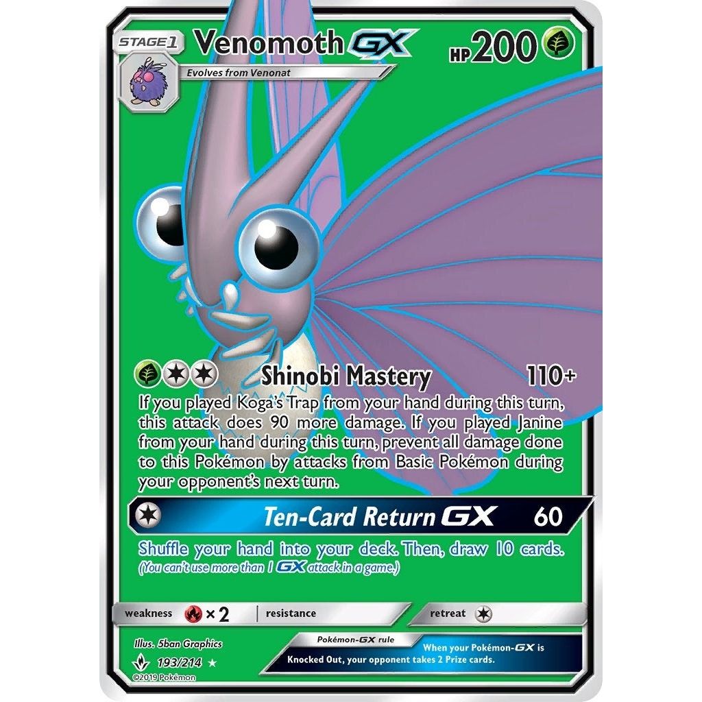 Image for Venomoth GX (Full Art) (193/214) (SM10) - Pokemon