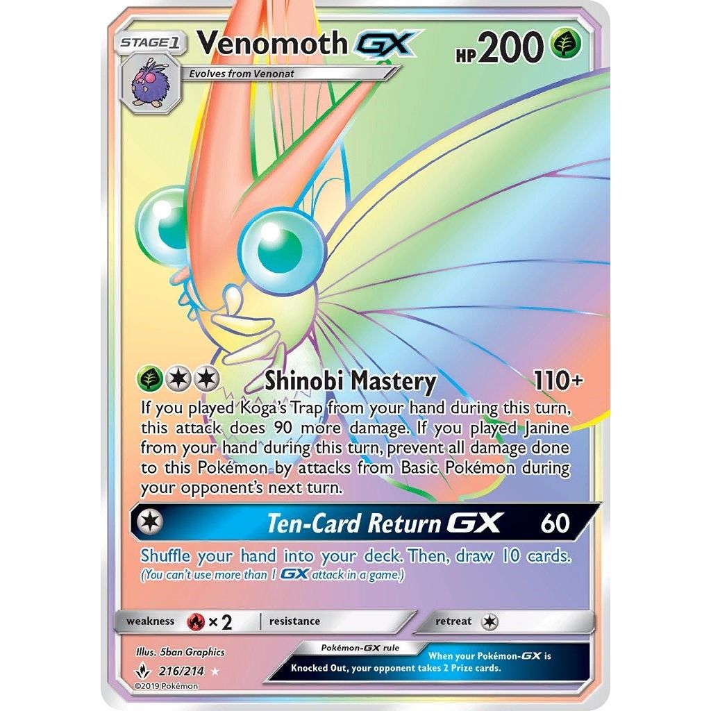Image for Venomoth GX (Secret) (216/214) (SM10) - Pokemon
