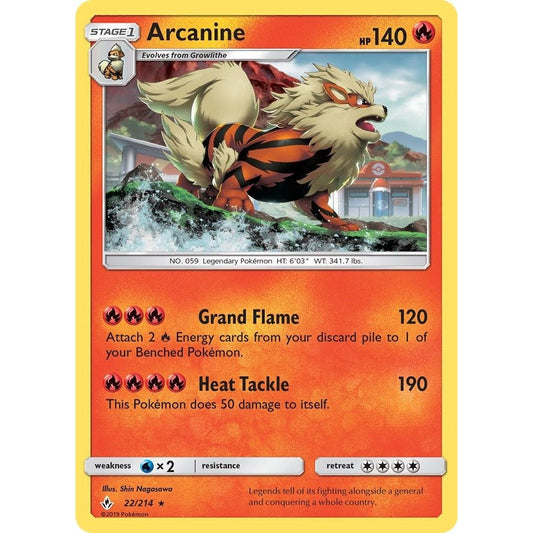Image for Arcanine (22/214) (SM10) - Pokemon
