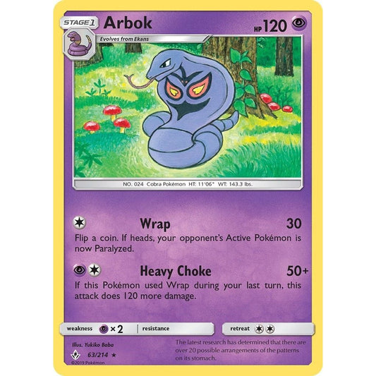 Image for Arbok (63/214) (SM10) - Pokemon