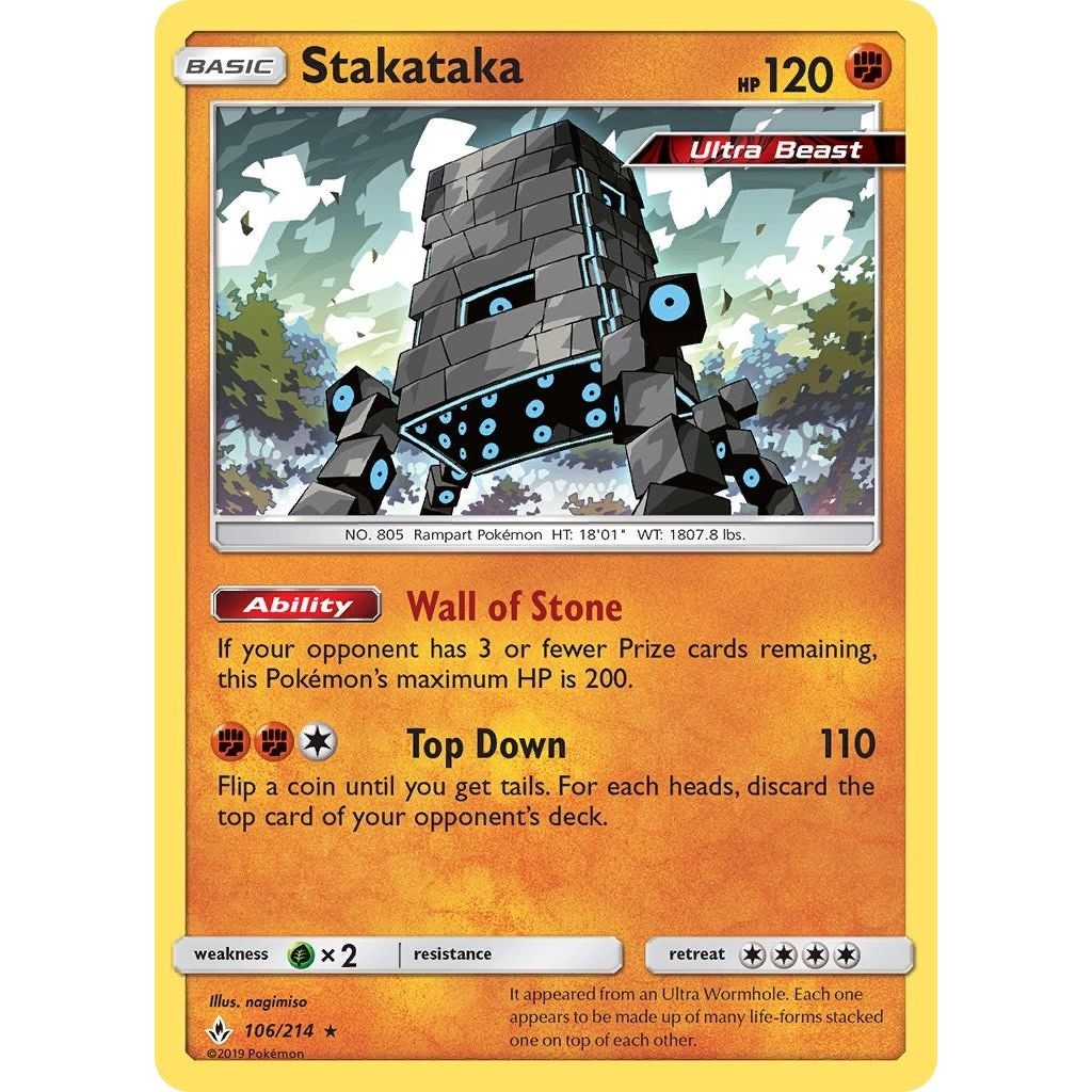 Image for Stakataka (106/214) (SM10) - Pokemon
