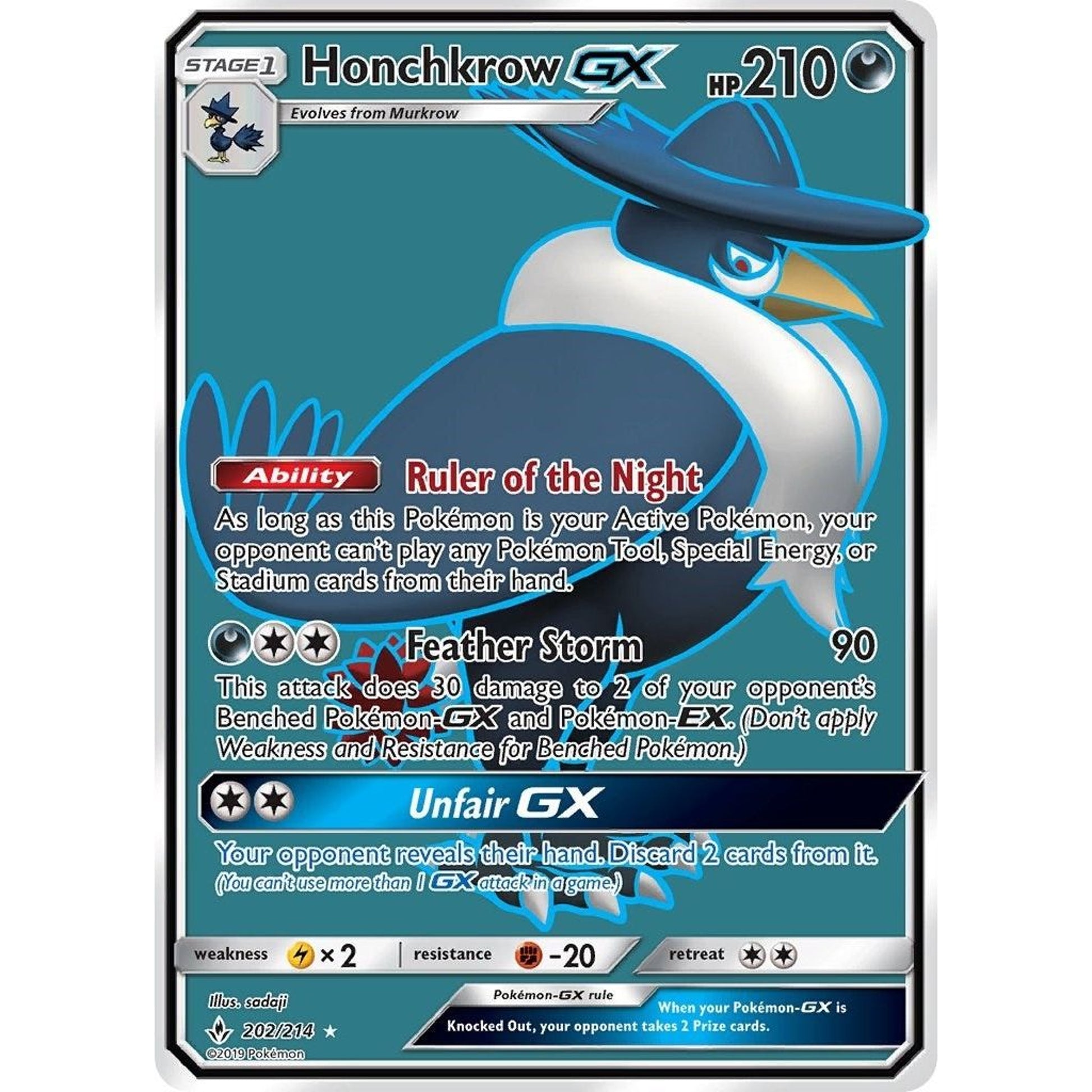 Image for Honchkrow GX (Full Art) (202/214) (SM10) - Pokemon