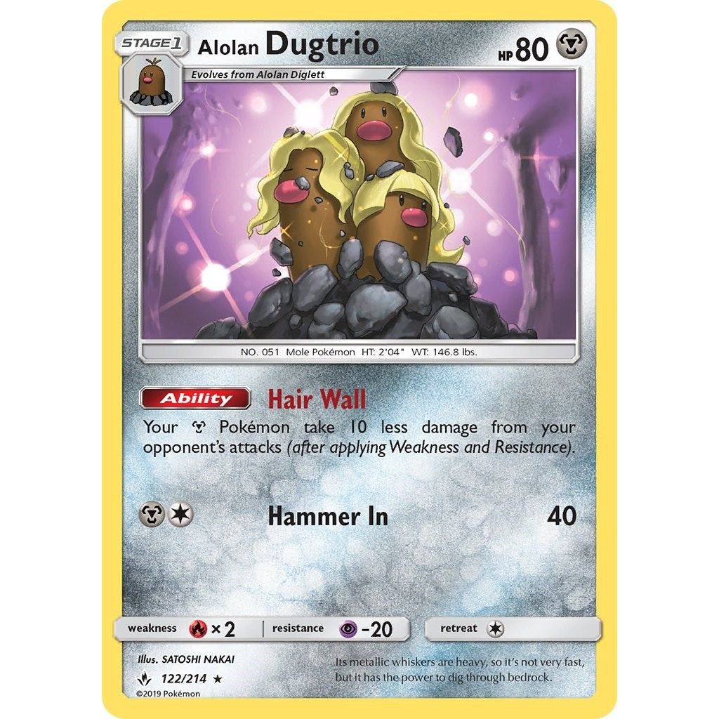 Image for Alolan Dugtrio (122/214) (SM10) - Pokemon