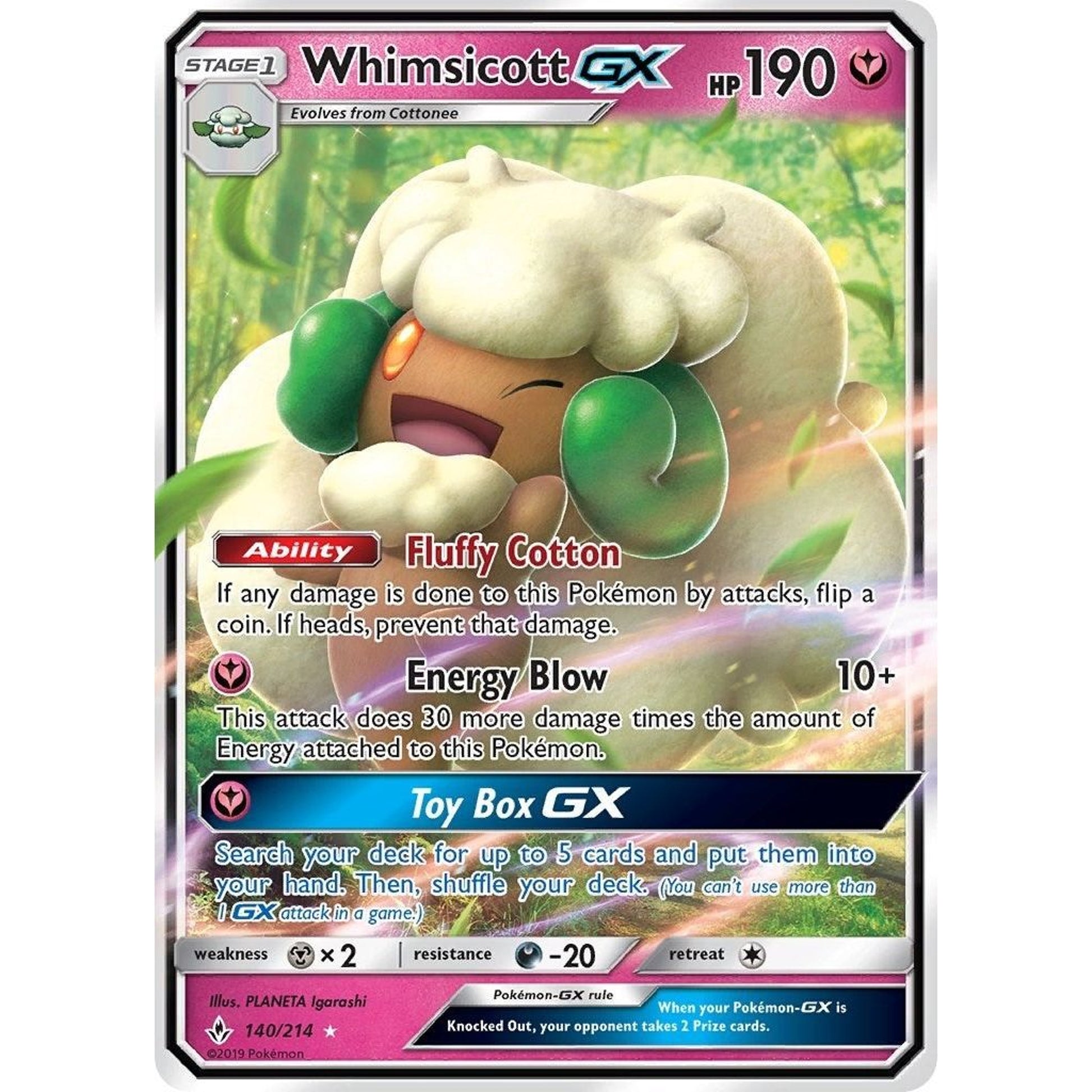 Image for Whimsicott GX (140/214) (SM10) - Pokemon