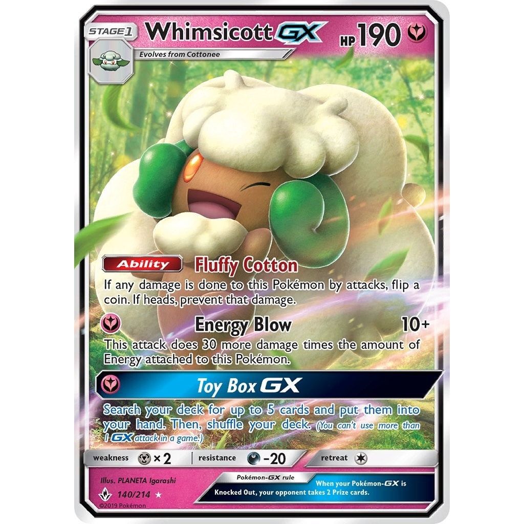 Image for Whimsicott GX (140/214) (SM10) - Pokemon