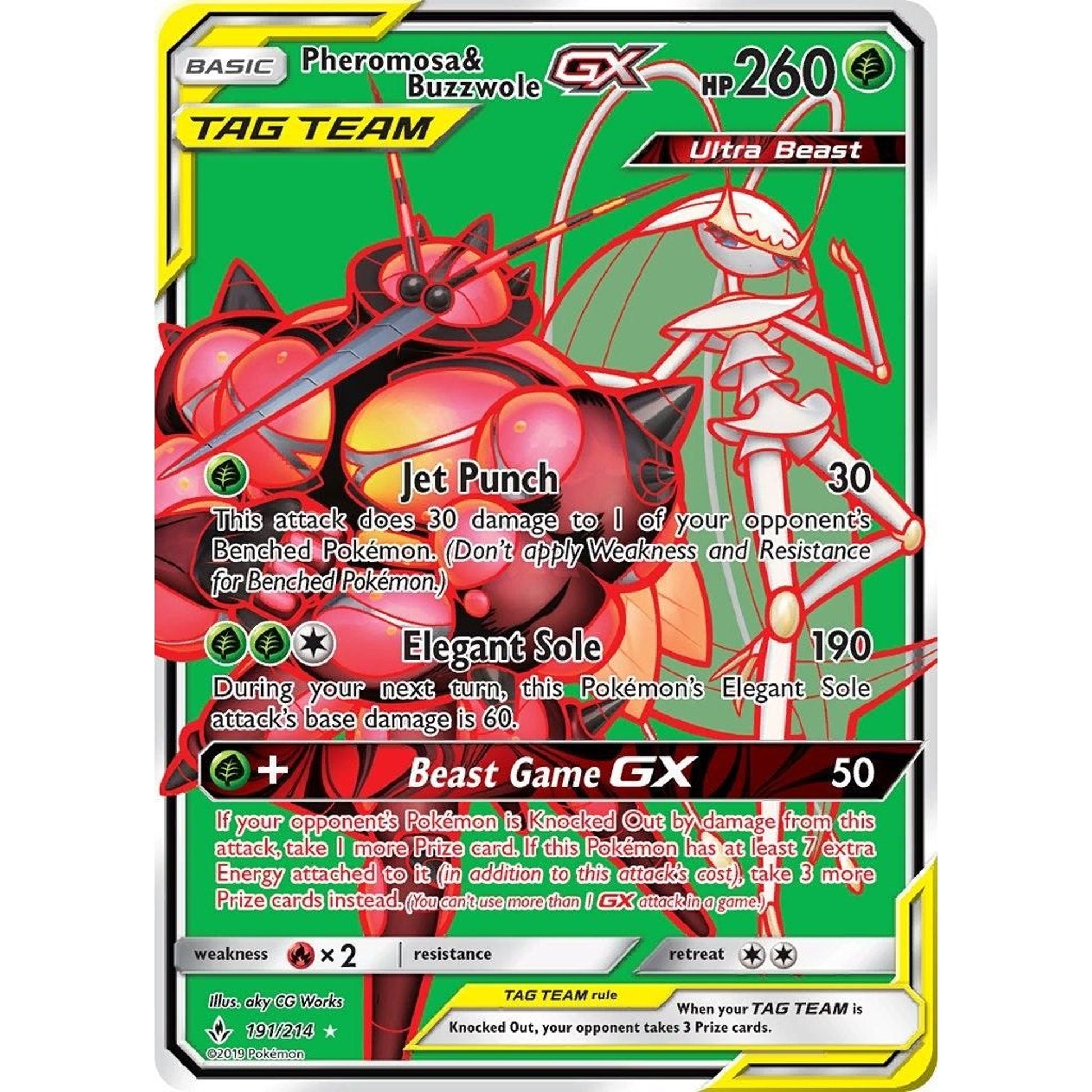 Image for Pheromosa & Buzzwole GX (191) (Full Art) (191/214) (SM10) - Pokemon