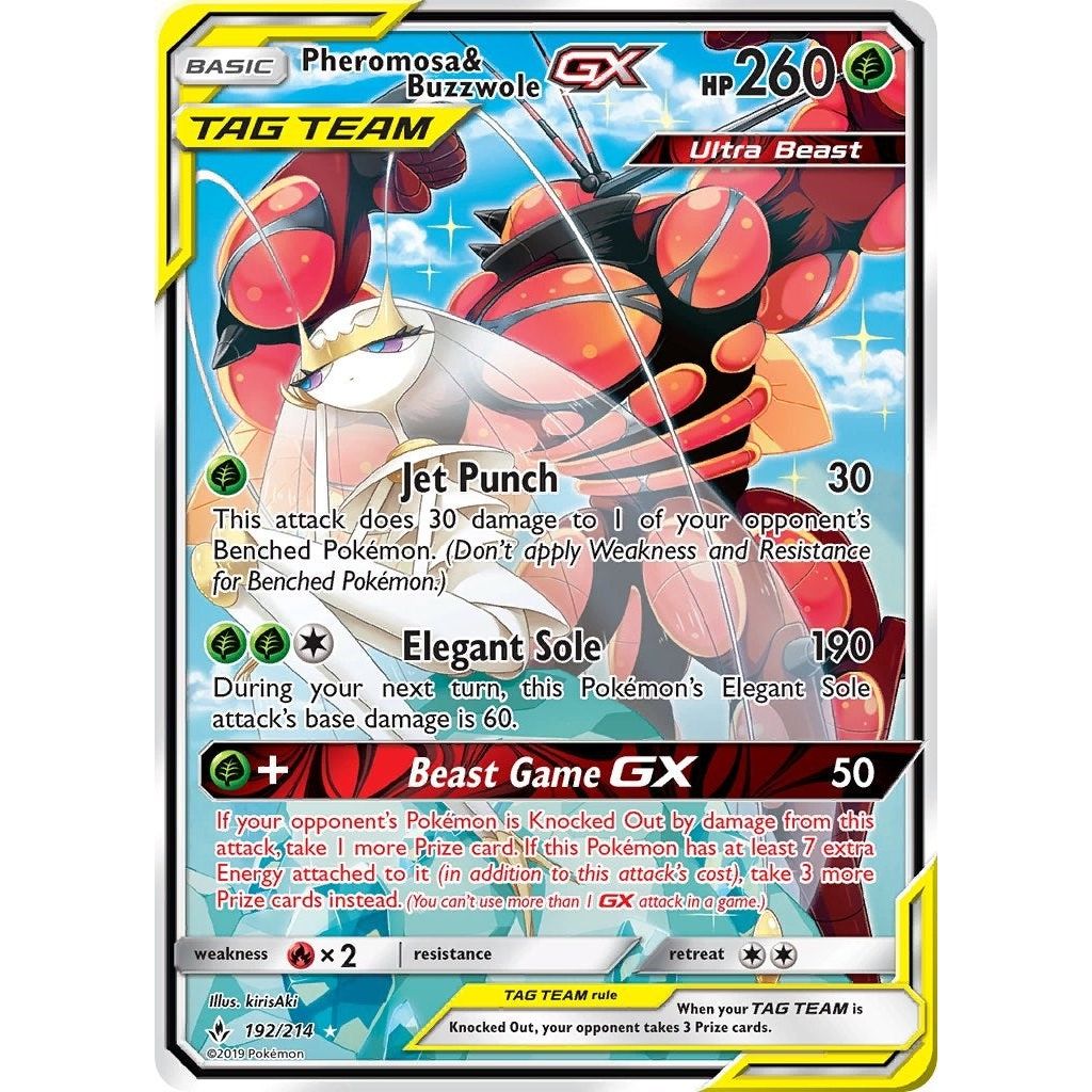 Image for Pheromosa & Buzzwole GX (192) (Alternate Full Art) (192/214) (SM10) - Pokemon