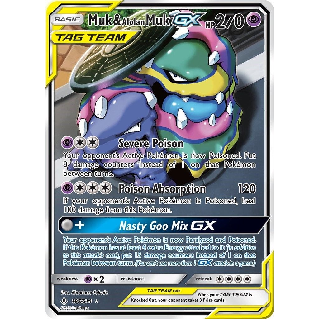 Image for Muk & Alolan Muk GX (197) (Full Art) (197/214) (SM10) - Pokemon