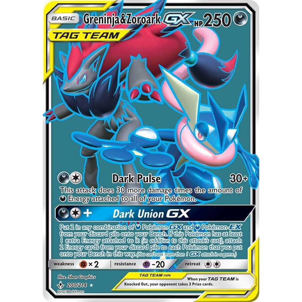Image for Greninja & Zoroark GX (200) (Full Art) (200/214) (SM10) - Pokemon