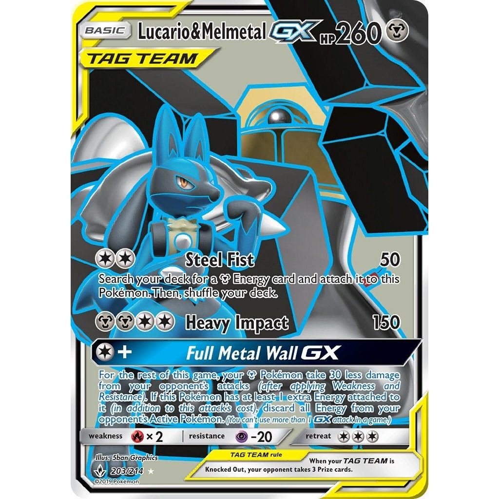 Image for Lucario & Melmetal GX (Full Art) (203/214) (SM10) - Pokemon