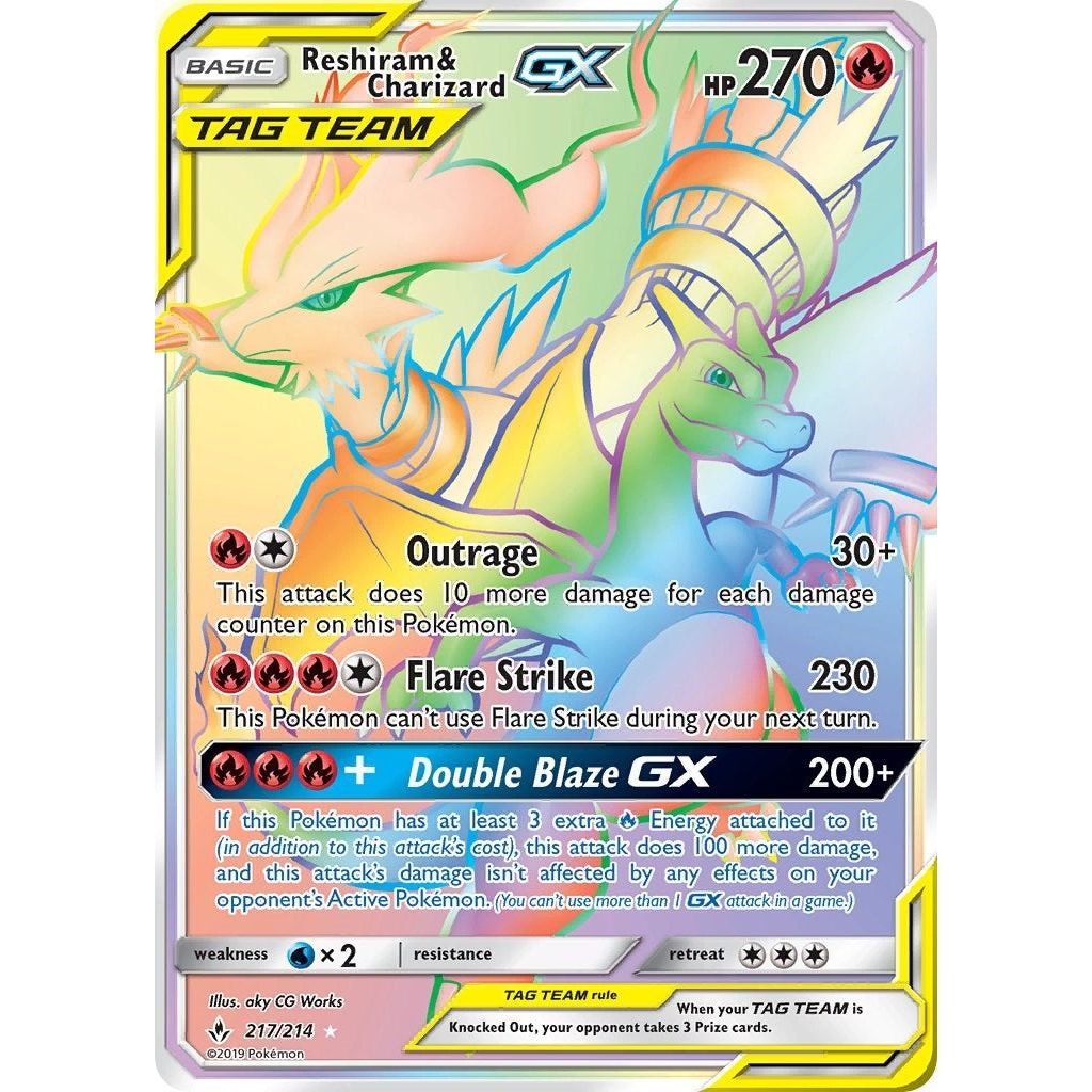 Image for Reshiram & Charizard GX (Secret) (217/214) (SM10) - Pokemon