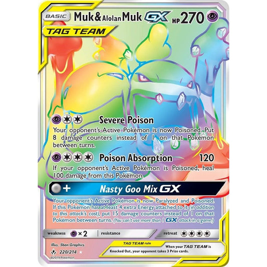 Image for Muk & Alolan Muk GX (Secret) (220/214) (SM10) - Pokemon