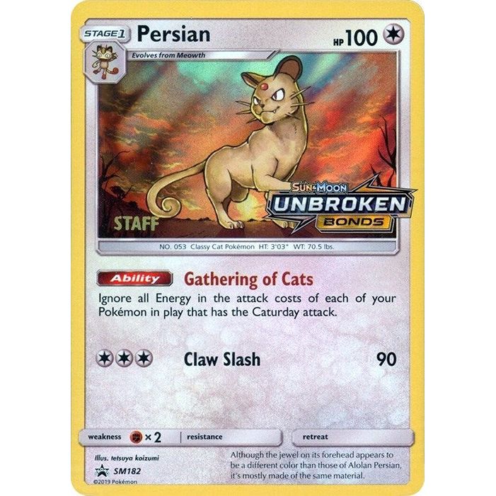 Image for Persian - SM182 (Prerelease) [Staff] (SM182) (SMP) - Pokemon