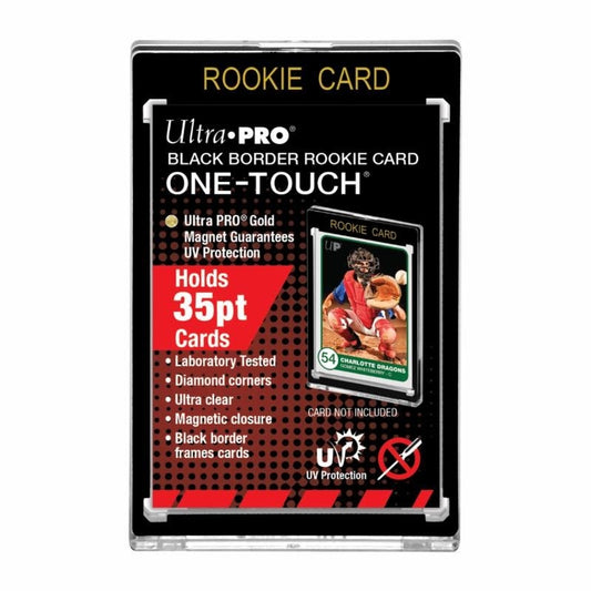 Image for 35PT Black Border Rookie Card UV One-Touch Magnetic Holder - Collectible Storage