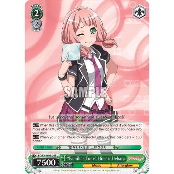Image for "Familiar Tune" Himari Uehara (BD/EN-W03-045 U) (BD/EN-W03) - Weiss Schwarz