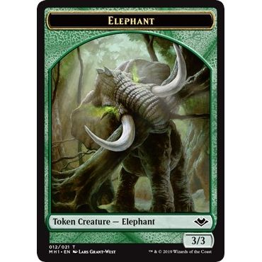 Image for Elephant // Spirit Double-Sided Token (12 // 16) (MH1) - Magic: The Gathering