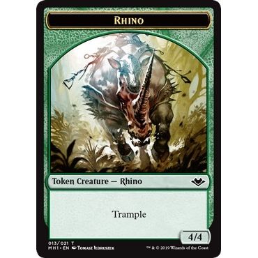 Image for Rhino // Spirit Double-Sided Token (13 // 16) (MH1) - Magic: The Gathering