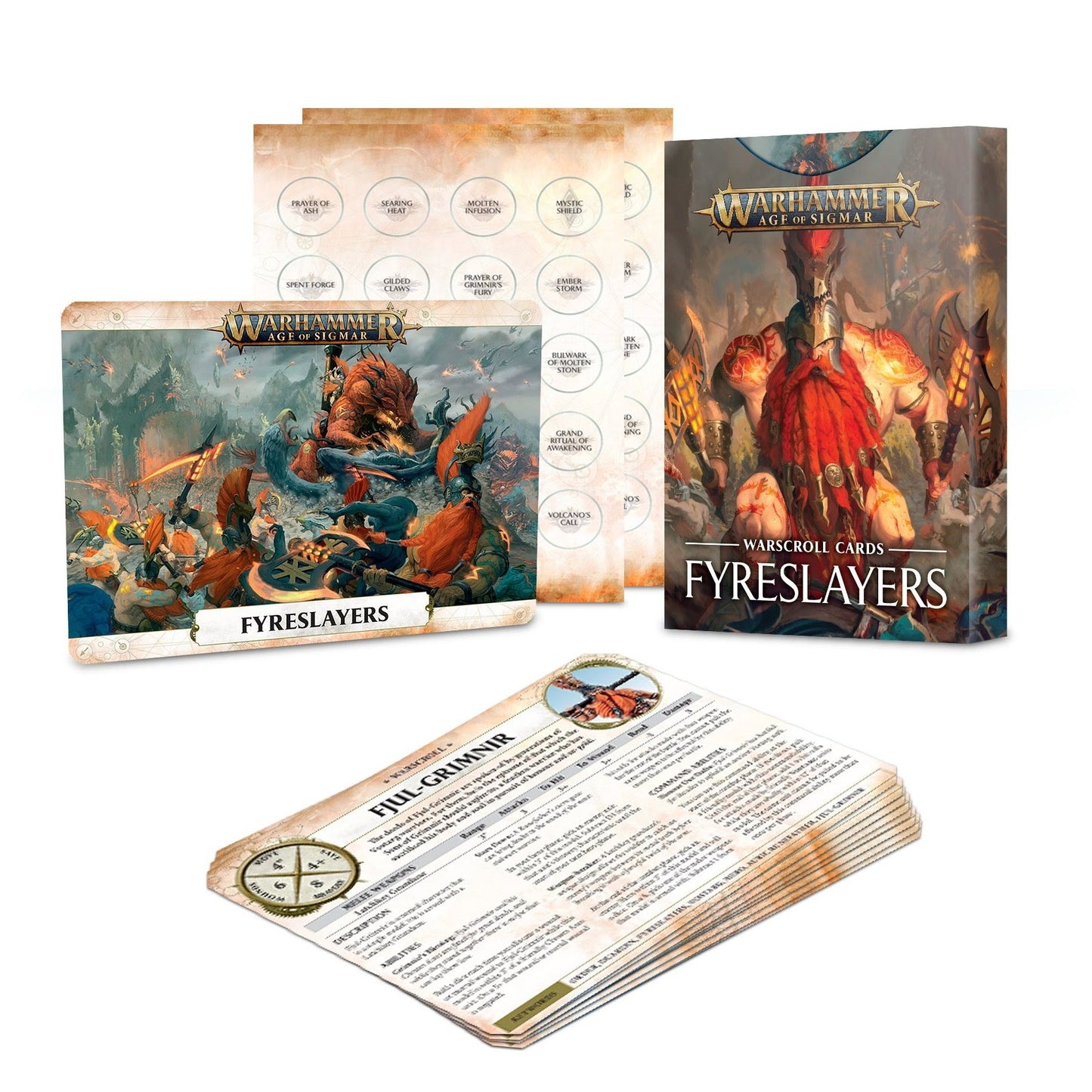 Image for Warhammer: Age of Sigmar - Warscroll Cards: Fyreslayers - Warhammer Game Accessories
