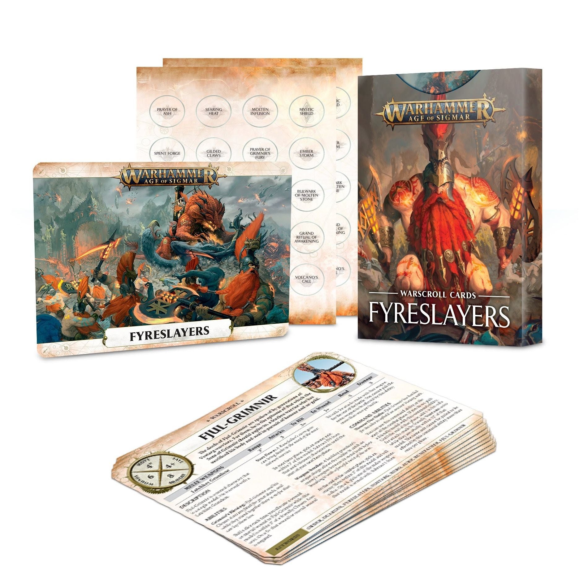 Image for Warhammer: Age of Sigmar - Warscroll Cards: Fyreslayers - Warhammer Game Accessories
