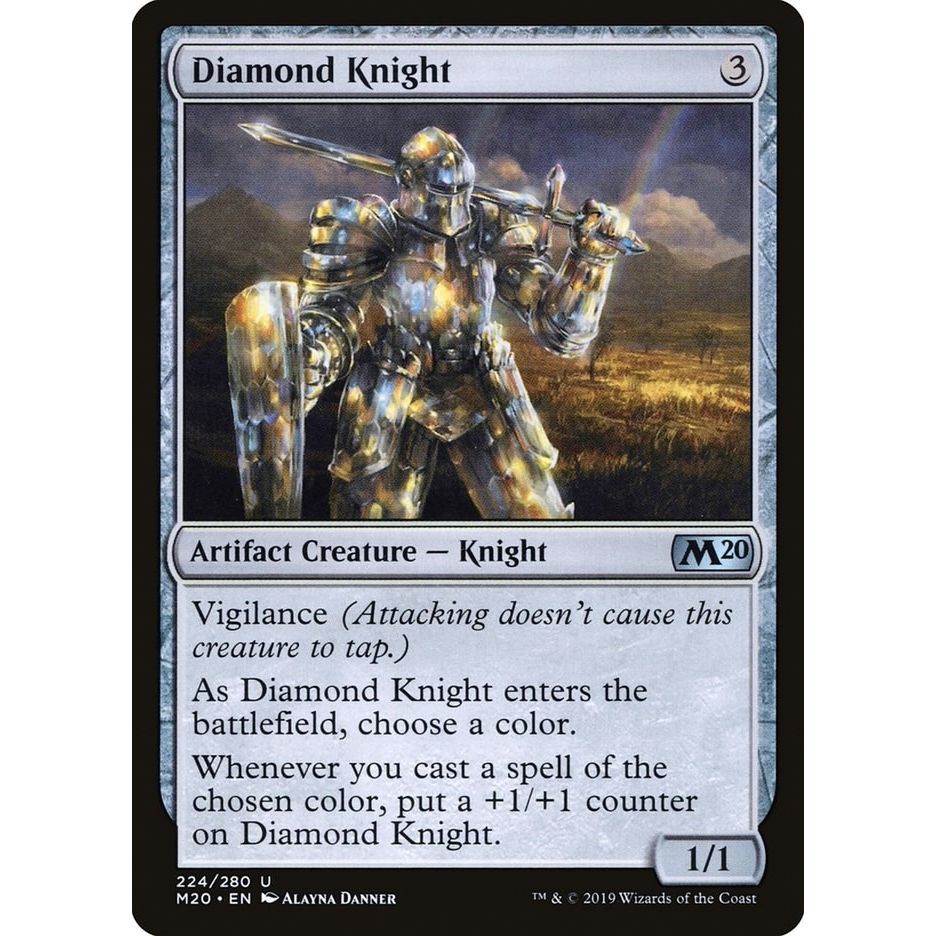 Image for Diamond Knight (224) (M20) - Magic: The Gathering