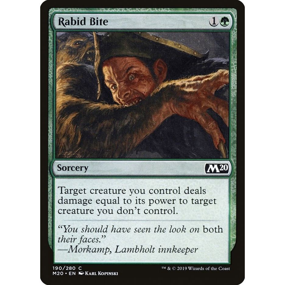 Image for Rabid Bite (190) (M20) - Magic: The Gathering