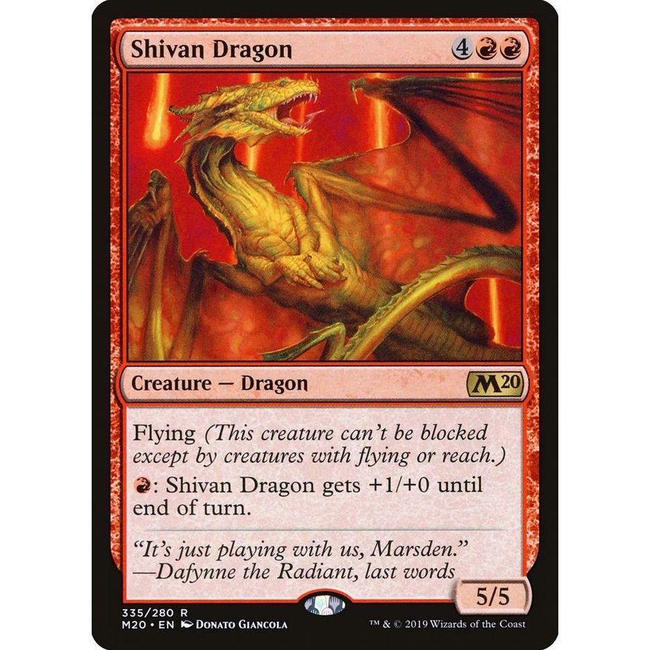 Image for Shivan Dragon (335) (M20) - Magic: The Gathering