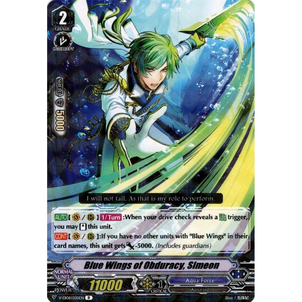 Image for Blue Wings of Obduracy, Simeon (V-EB08/030EN) (V-EB08) - Cardfight Vanguard