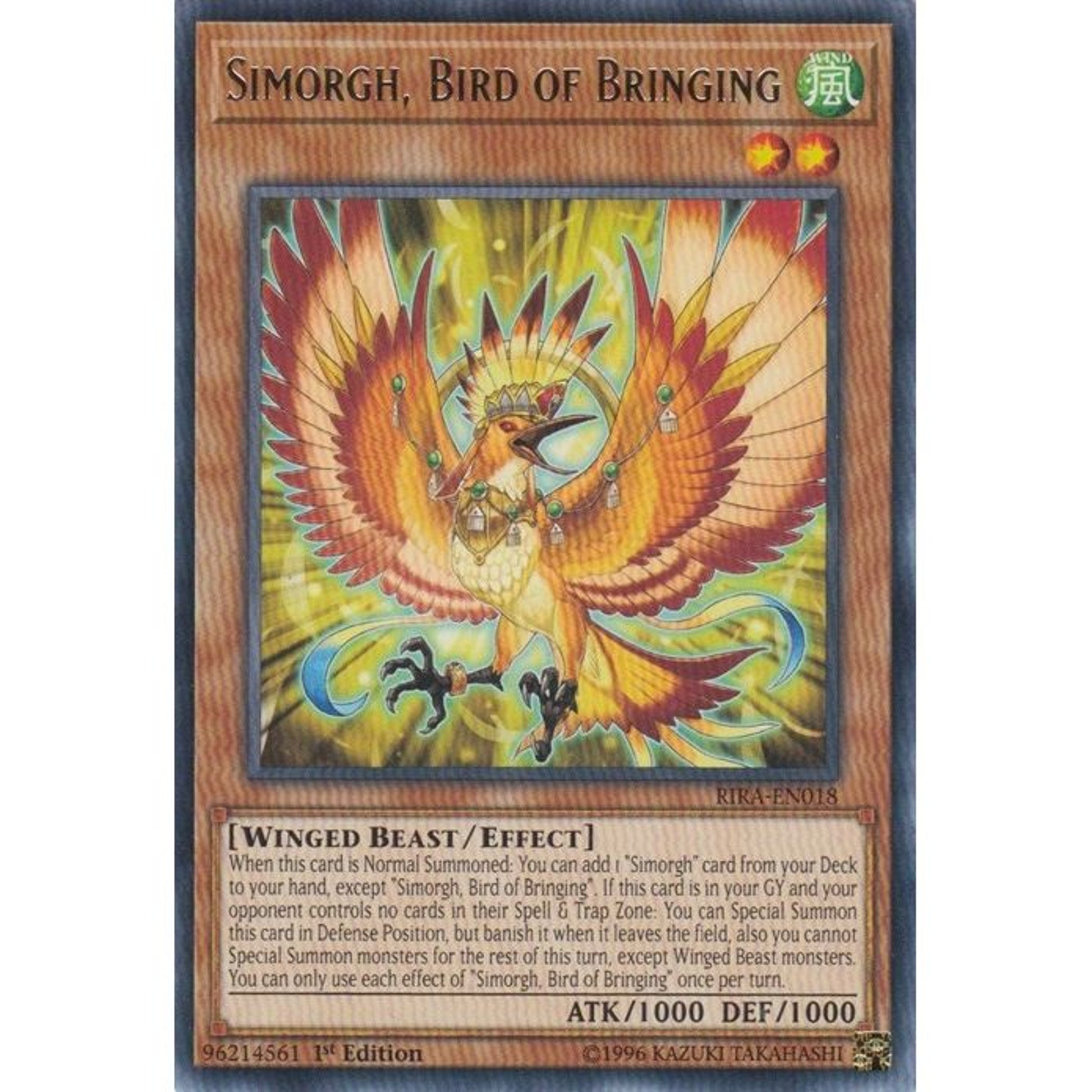 Image for Simorgh, Bird of Bringing (RIRA-EN018) (RIRA) - YuGiOh