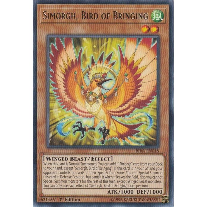 Image for Simorgh, Bird of Bringing (RIRA-EN018) (RIRA) - YuGiOh