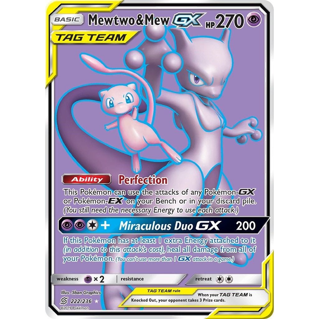 Image for Mewtwo & Mew GX (Full Art) (222/236) (SM11) - Pokemon