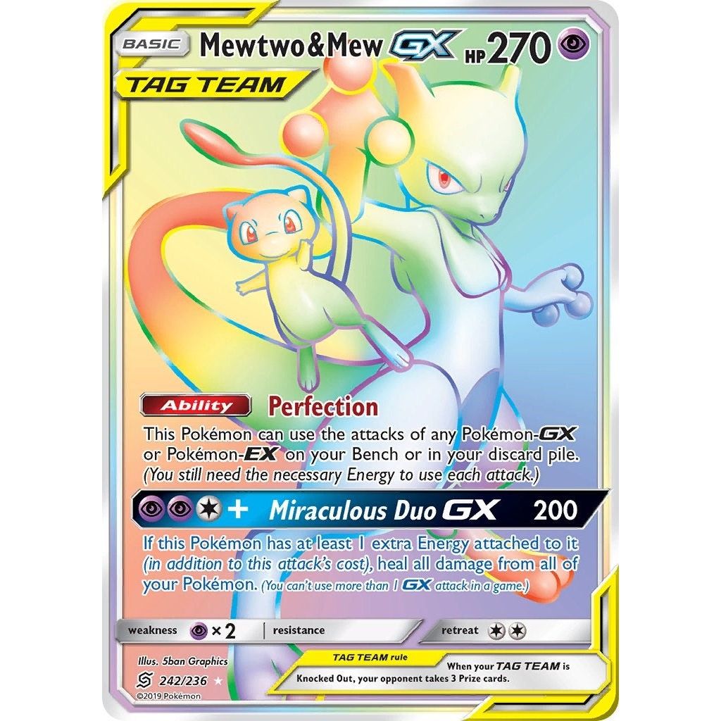 Image for Mewtwo & Mew GX (Secret) (242/236) (SM11) - Pokemon