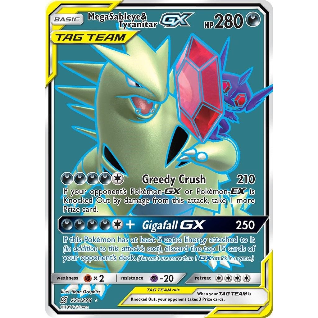 Image for Mega Sableye & Tyranitar GX (Full Art) (225/236) (SM11) - Pokemon