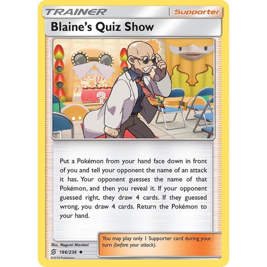 Image for Blaine's Quiz Show (186/236) (SM11) - Pokemon