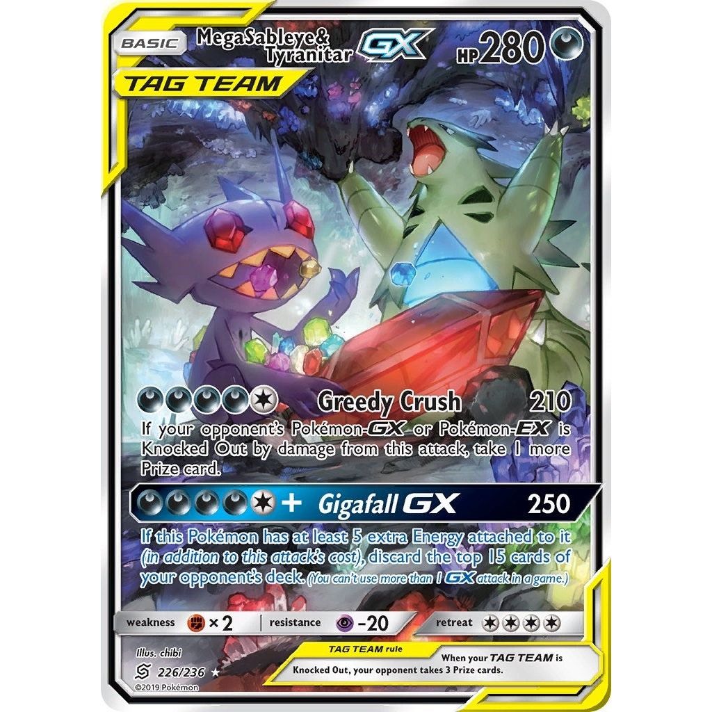 Image for Mega Sableye & Tyranitar GX (Alternate Full Art) (226/236) (SM11) - Pokemon