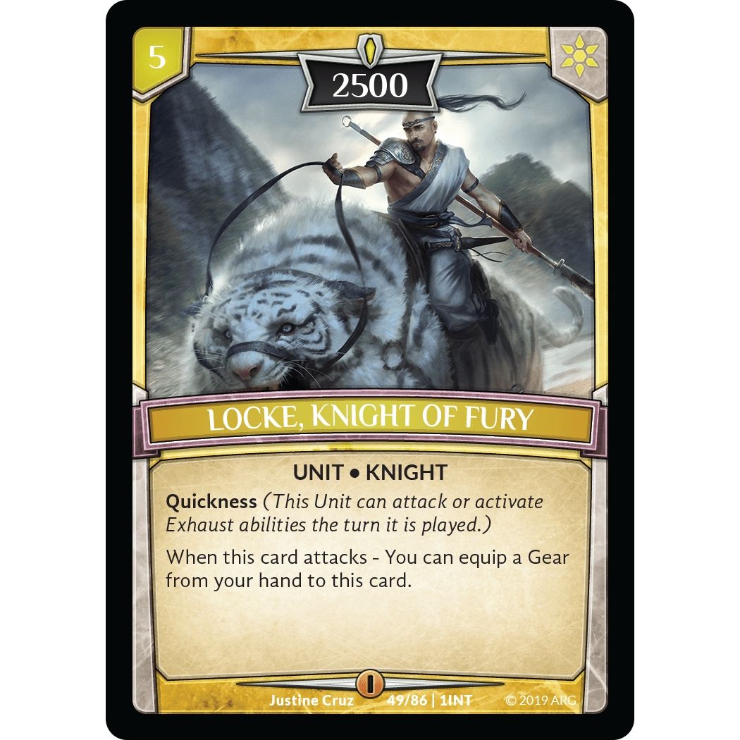 Image for Locke, Knight of Fury (49/86 | 1INT) (INT) - Argent Saga TCG