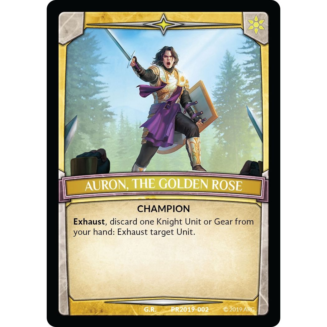 Image for Auron, the Golden Rose Knight (PR2019 | 002) (PR) - Argent Saga TCG