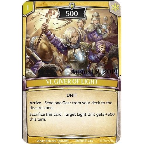 Image for Vi, Giver of Light (Stamped) (PR2019-015) (PR) - Argent Saga TCG