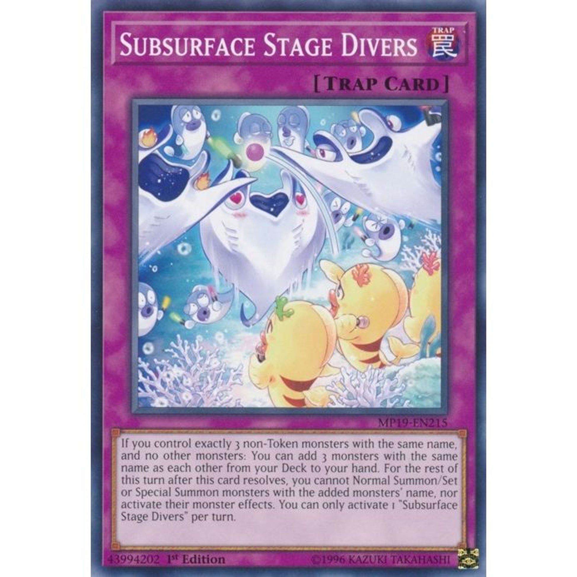 Image for Subsurface Stage Divers (MP19-EN215) (MP19) - YuGiOh