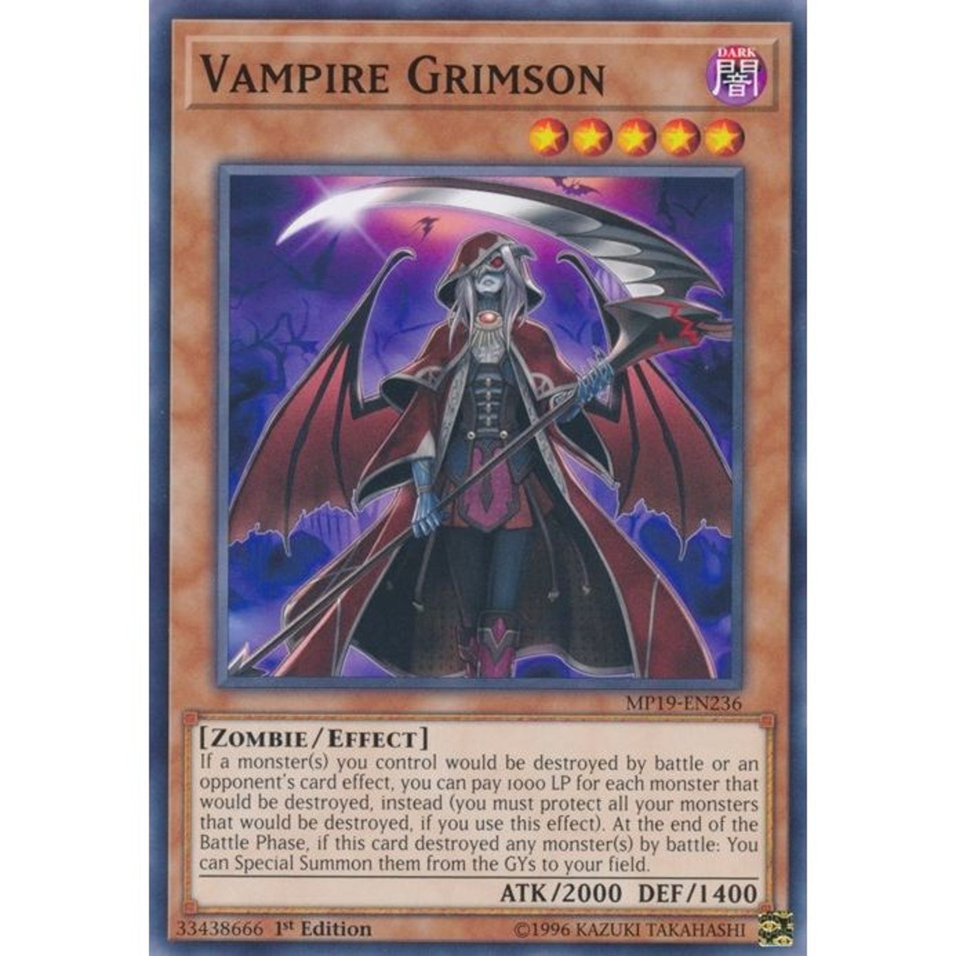 Image for Vampire Grimson (MP19-EN236) (MP19) - YuGiOh